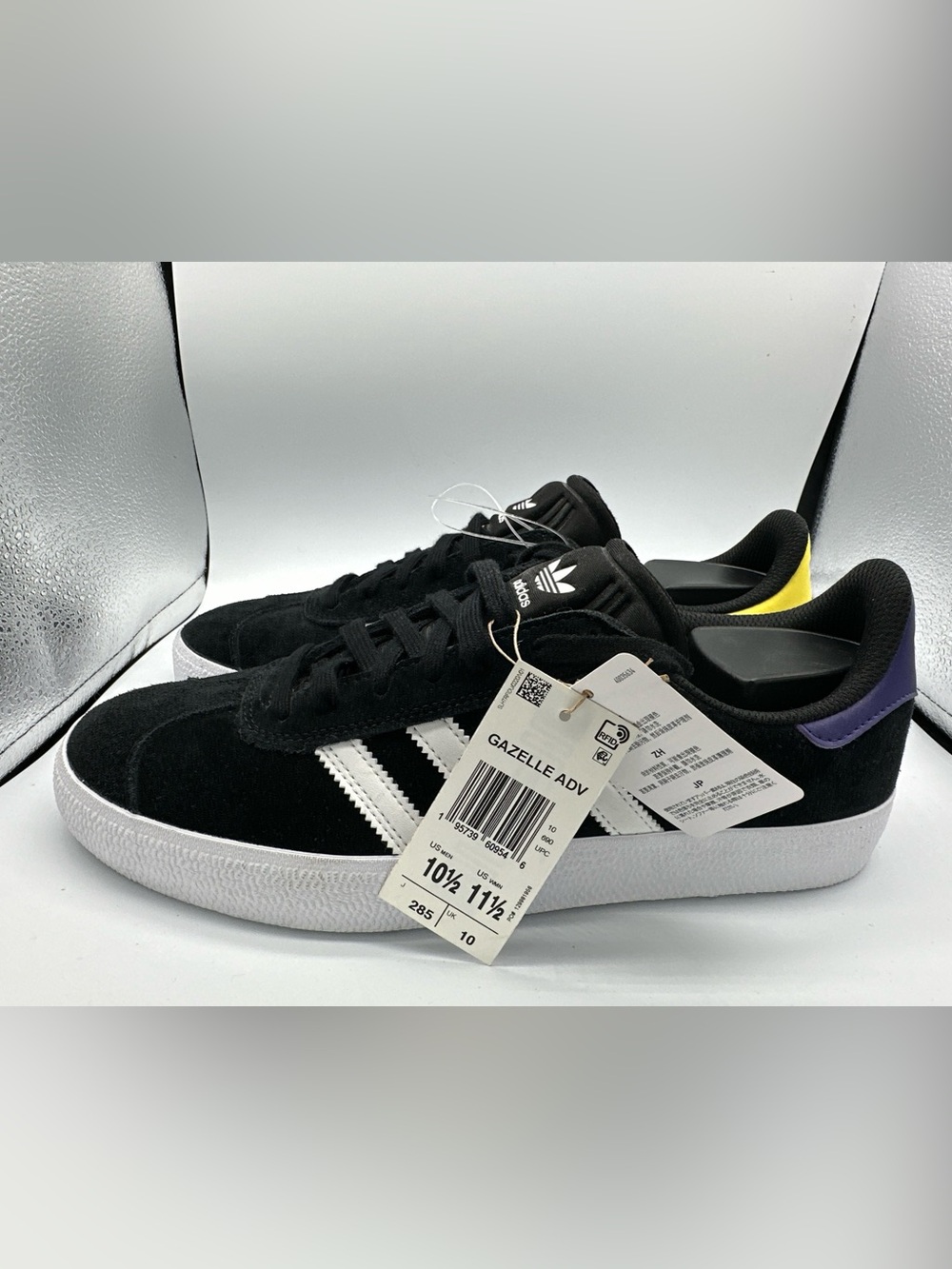 Adidas Gazelle ADV Men's Black Suede Skate Shoes with White Stripes